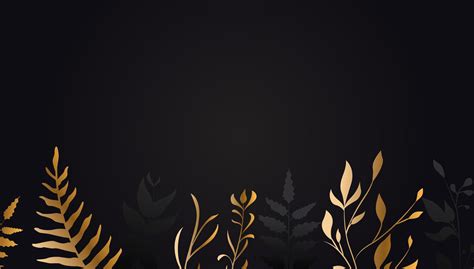 Golden Flower on Black Background Gold Leaf 1343452 Vector Art at Vecteezy