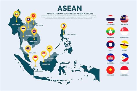 Premium Vector | Asean map illustration