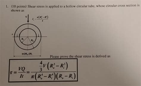 Solved: Shear Stress Is Applied To A Hollow Circular Tube,... | Chegg.com