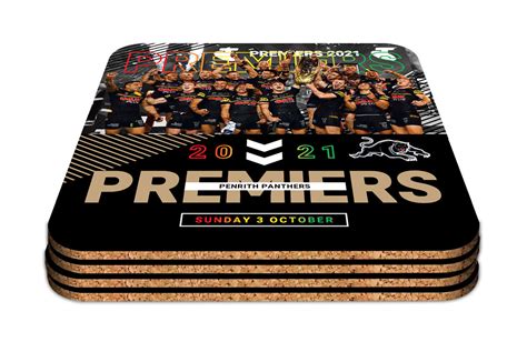 Penrith Panthers 2021 Premiers Set of Four Coasters – Footy Focus