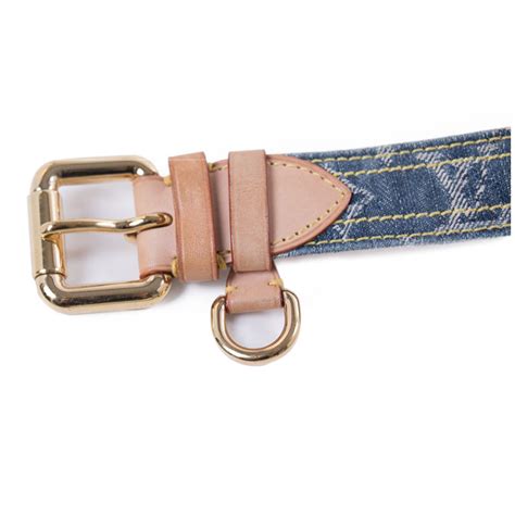 Louis Vuitton Blue Denim Monogram Belt 80CM