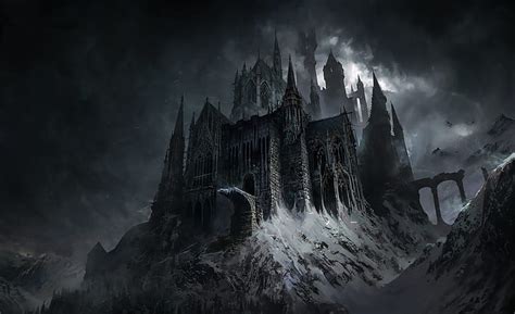 HD wallpaper: dark fantasy, fantasy art, castle, building, artwork ...