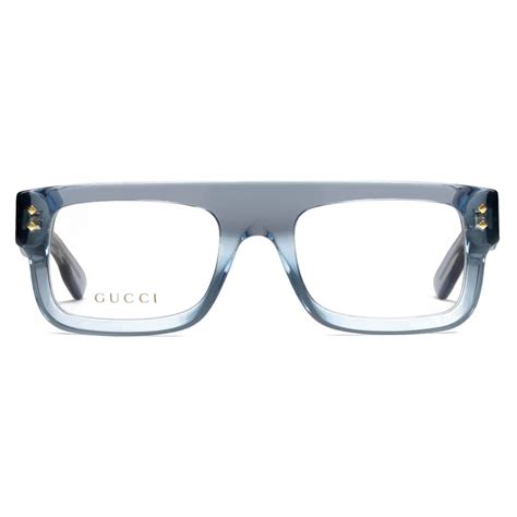 Gucci - Rectangular Optical Glasses - Light Blue - Gucci Eyewear - Avvenice