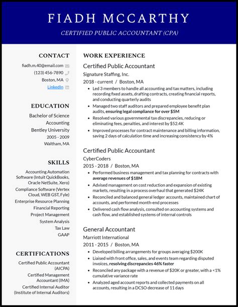 3 CPA Resume Examples, Templates, & Guide