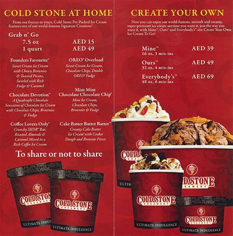 Cold Stone Menu, Menu for Cold Stone, Al Nakheel, Ras al-Khaimah - Zomato