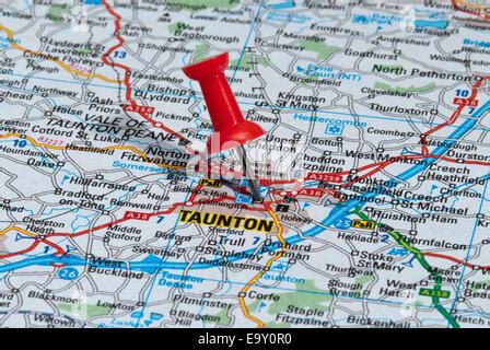 Road Map of Taunton, Somerset, England Stock Photo - Alamy