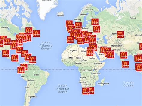 Map Of Mcdonald's Locations Worldwide