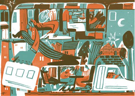 an illustration of people sitting on couches in front of televisions and other furniture