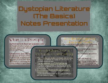 Dystopian Literature (The Basics)-Notes Presentation in 2021 | Dystopian literature, Literature ...