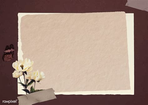 Butterfly with white peonies and brown paper background vector | premium im… | Background for ...