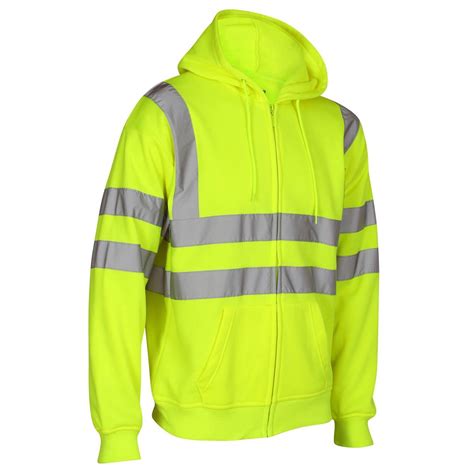 Buy High Visibility Full Zip Hoodie S-5XL with Hi Vis Viz Reflective ...