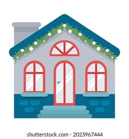 Blue House Cartoon Style Architectural Object Stock Vector (Royalty ...