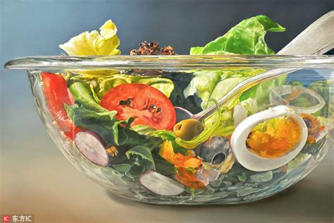 Realistic food paintings to trick your eyes[8]- Chinadaily.com.cn