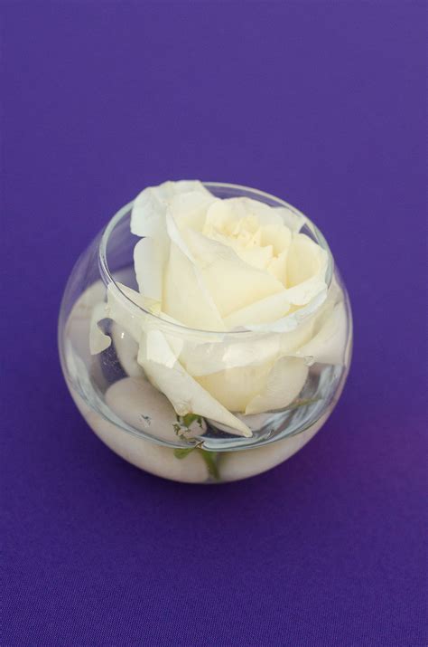 Single White Rose Centerpiece | White rose centerpieces, Rose centerpieces, White roses