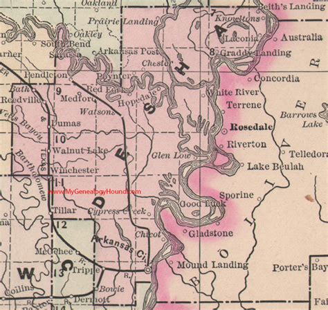 Desha County, Arkansas 1889 Map