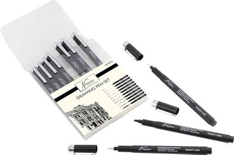 10 Pcs Professional Drawing Pen Set With Case, Good Quality Sketching ...