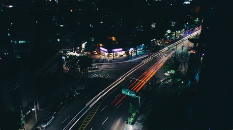 1920x1200 wallpaper | timelapse aerial photo of street at night | Peakpx