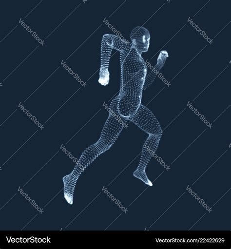 Running man 3d model of man human body Royalty Free Vector