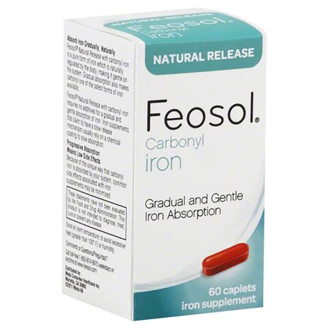 Feosol Natural Release Carbonyl Iron Caplets - Shop Vitamins ...