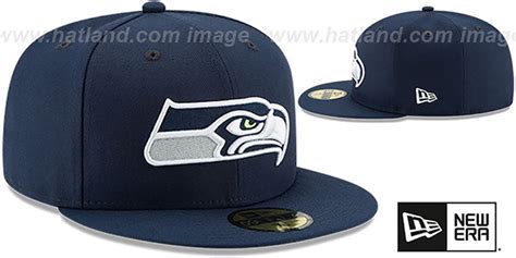 Seattle Seahawks NFL TEAM-BASIC Navy Fitted Hat by New Era