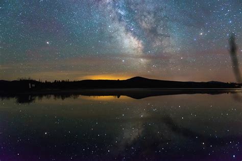 Milky Way Galaxy Core Over Lac And Mont Megantic Photograph by Cavan Images - Fine Art America