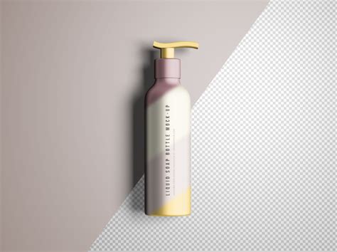 Advanced free liquid soap bottle mockup with editable lights, shadows and background colors. Few ...