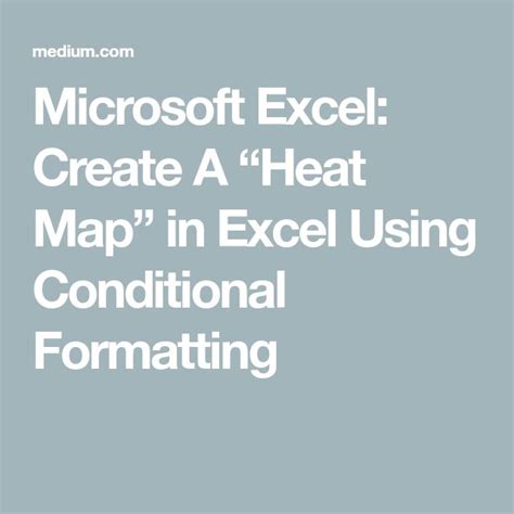 Microsoft Excel: Create A “Heat Map” in Excel Using Conditional Formatting | Microsoft excel ...