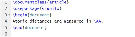 How to Write and Use an Angstrom Symbol in LaTeX