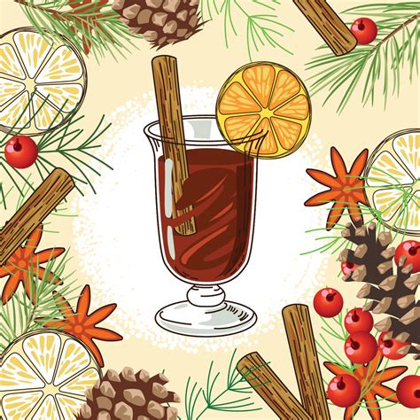 Christmas mulled wine on flavour background 261425 Vector Art at Vecteezy