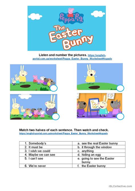 Peppa Pig. Easter Bunny. : English ESL worksheets pdf & doc