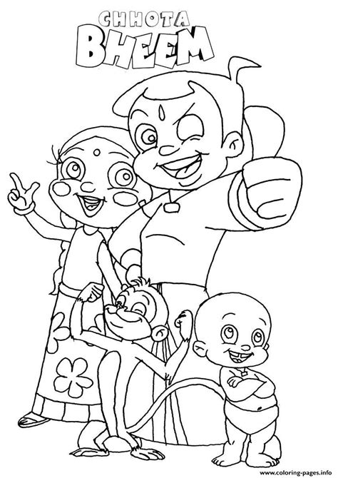 Chota Bheem For Kids Coloring Pages Printable