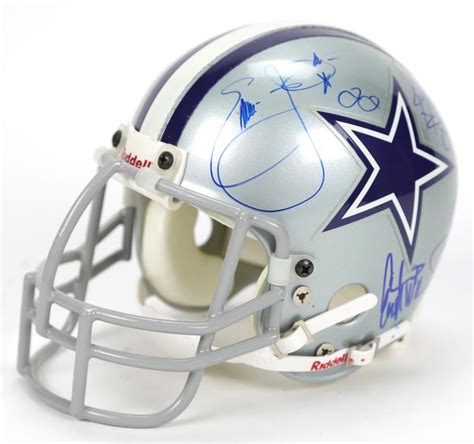 Cowboys Signed Mini Helmet with Emmitt Smith Rookie Signature