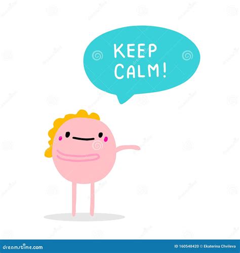 Keep Calm Hand Drawn Vector Illustration in Cartoon Comic Style Man ...