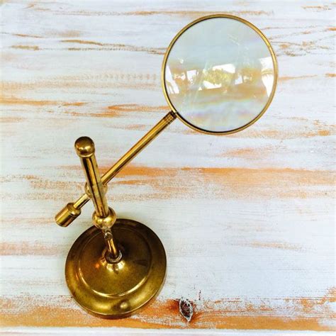Antique Brass Magnifying Glass on Hinged // Rotating Stand on Etsy, $130.00 | Antique brass ...