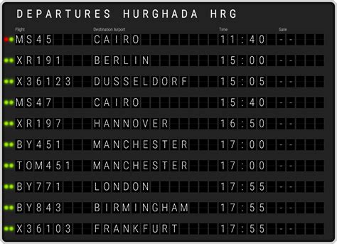 Hurghada Airport Departures [HRG] Flight Schedules & departure