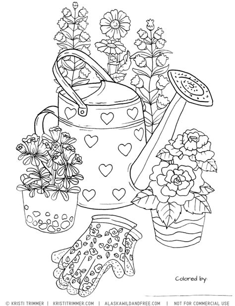 Garden Pail Coloring Sheet