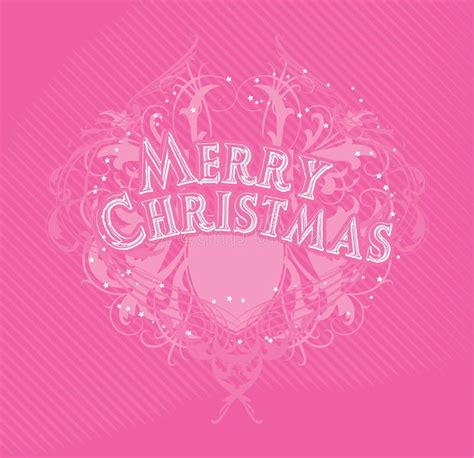 Merry Cristmas pink stock vector. Illustration of placard - 33723045