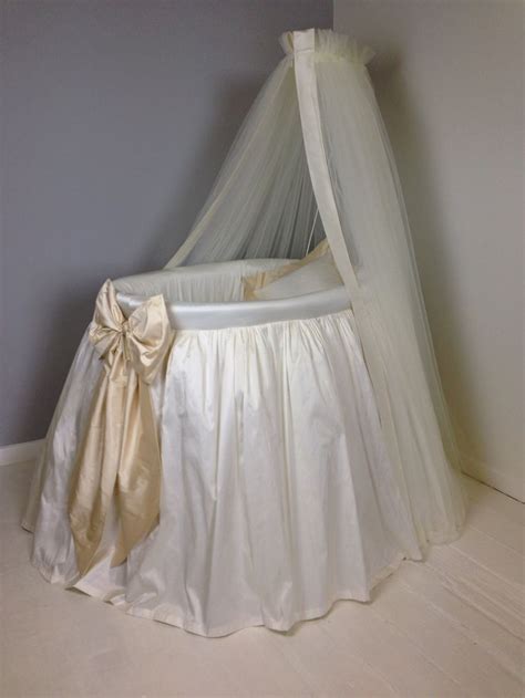 Custom made silk baby bassinet with canopy . Handmade by Miyu Miyu | Baby bassinet, Bassinet ...