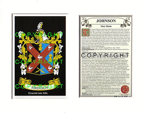 Heraldic Mounts - Johnson Family Crest and History