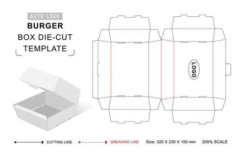 Burger Box Template Vector Art, Icons, and Graphics for Free Download