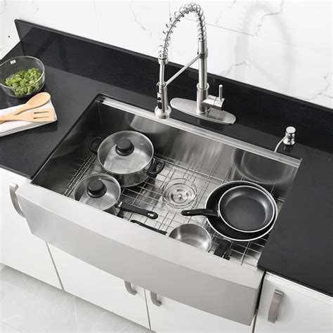 30 Stainless Steel Farmhouse Sink-Bokaiya 30x20 Inch Farmhouse Apron Front Kitchen Sink ...