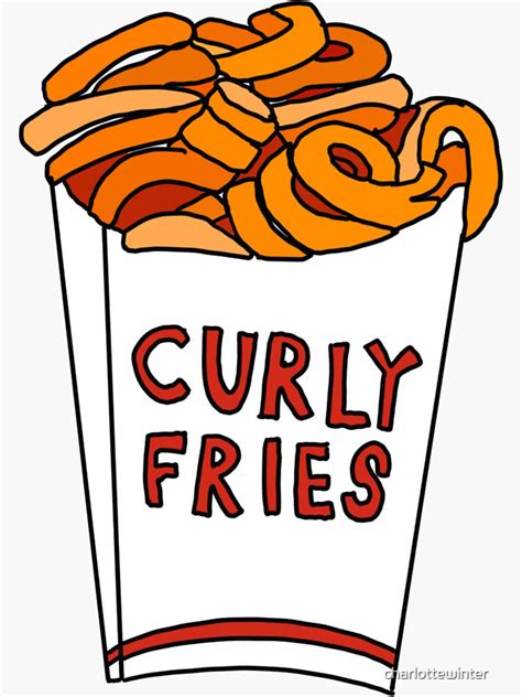 "Curly fries potato fries French fries food sticker, seasoned potatoes " Sticker for Sale by ...