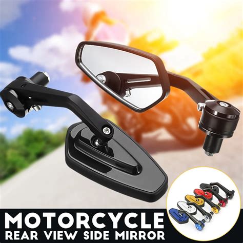 Pair Motorcycle 7/8" Aluminum Rear View Mirror Universal 22mm Rearview ...