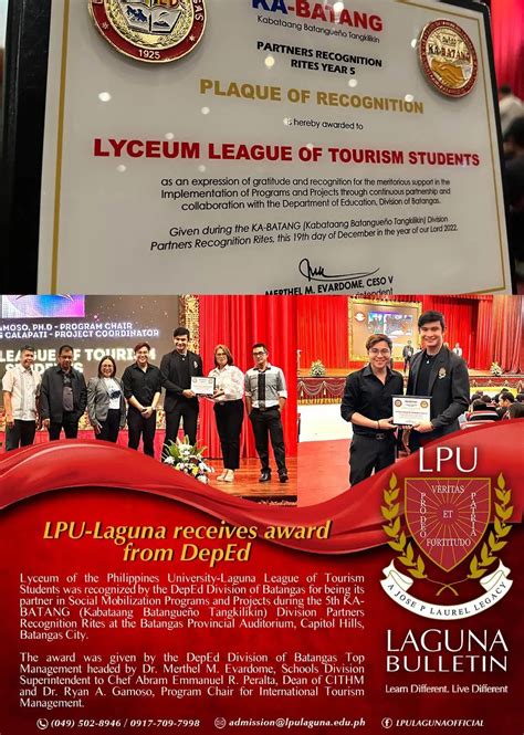 LPU-Laguna receives award from DepEd - LPU Laguna