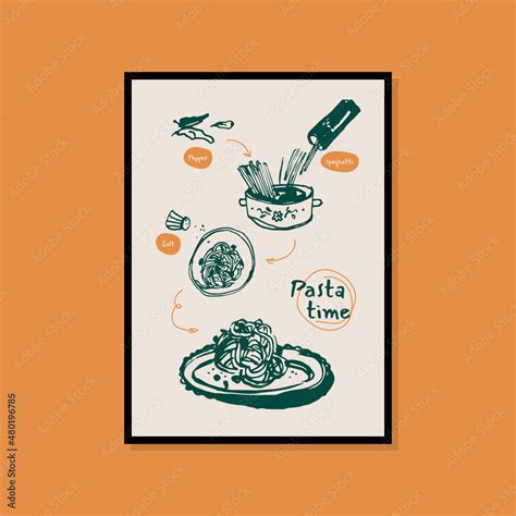 Minimalist hand drawn food poster for wall art collection Stock Vector ...