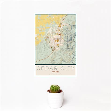 Cedar City - Utah Map Print in Woodblock — JACE Maps