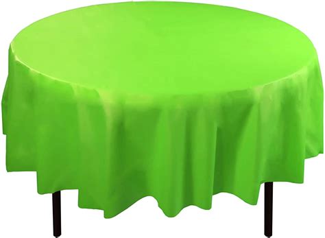 Bulk Premium Plastic Disposable 84 inch Round Tablecloth, Lime Green Round Table Covers - 12 ...