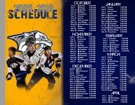 Nashville Predators Schedule Printable - Printable Schedule