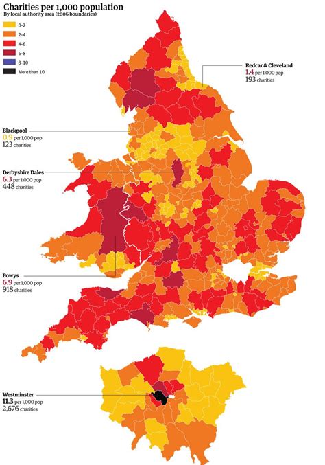 Big society visualised: the charity map of England and Wales | Mapas ...