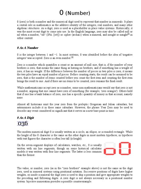 History of Zero (0) | PDF | Numbers | Fraction (Mathematics)